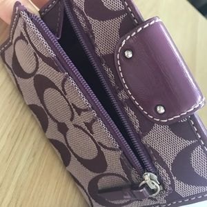 Coach Bags - Coach purple monogram zip wallet turn lock Coach Bags - Coach purple monogram zip wallet turn lock